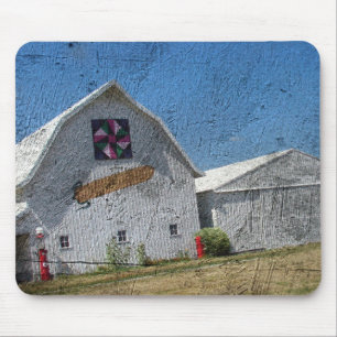 Tapis De Souris Grange avec du maïs et une courtepointe