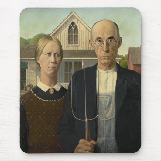 Tapis De Souris Grant Wood - gothique américain (Devant)