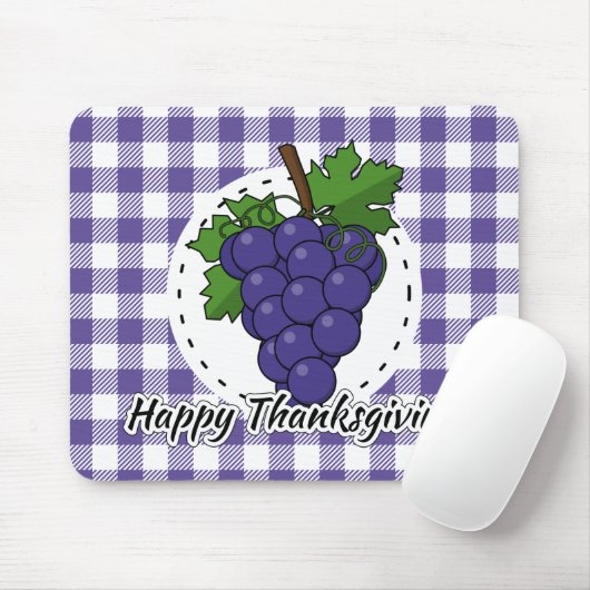 Tapis De Souris Grape on Violet Plaid (Avec souris)