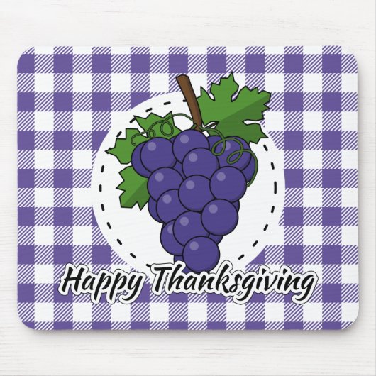 Tapis De Souris Grape on Violet Plaid (Devant)