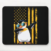 Tapis De Souris Graphic Penguin Retro American Flag Funny Penguin (Devant)