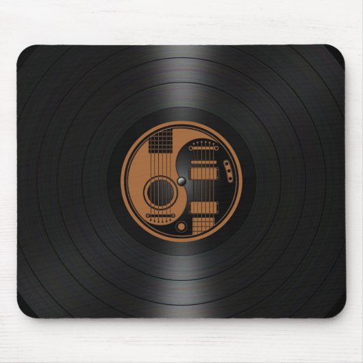 Tapis De Souris Graphique Brown et noir de vinyle de guitares de (Devant)