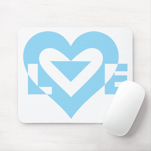 Tapis De Souris Graphique d'amour cool, Bleu (Avec souris)