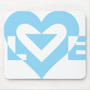 Tapis De Souris Graphique d'amour cool, Bleu
