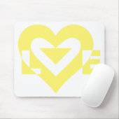 Tapis De Souris Graphique d'amour cool, Jaune (Avec souris)