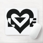 Tapis De Souris Graphique d'amour cool, noir (Avec souris)