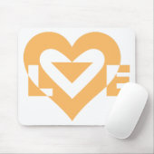 Tapis De Souris Graphique d'amour cool, orange (Avec souris)