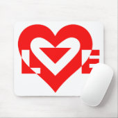 Tapis De Souris Graphique d'amour cool, Rouge (Avec souris)