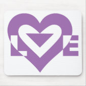 Tapis De Souris Graphique d'amour cool, violet (Devant)
