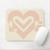 Tapis De Souris Graphique d'amour mignon en beige (Avec souris)