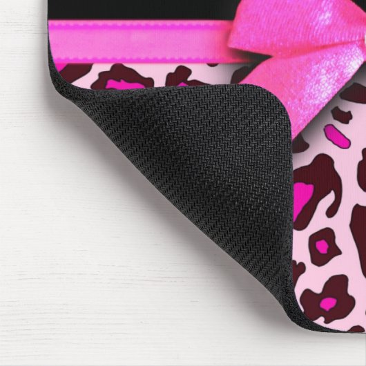 Tapis De Souris Graphique d'arc de ruban d'empreinte de léopard de (Coin)