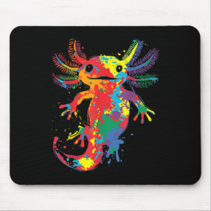Tapis De Souris Graphique d'art coloré Abstrait Axolotl peinture
