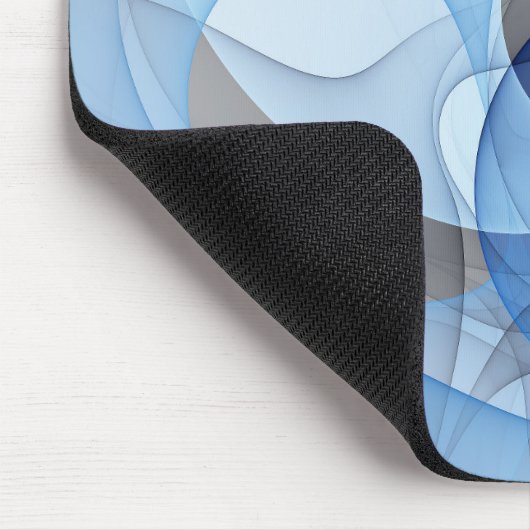 Tapis De Souris Graphique d'art fractal gris bleu Abstrait moderne (Coin)