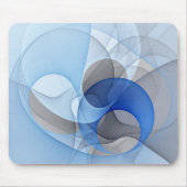 Tapis De Souris Graphique d'art fractal gris bleu Abstrait moderne (Devant)