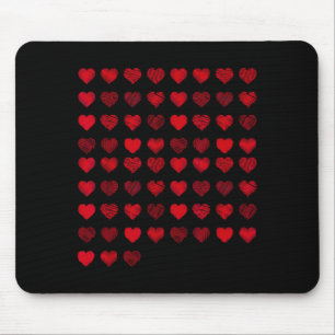 Tapis De Souris Graphique de cœur d'amour 67 Motif de cœurs 67 Sai