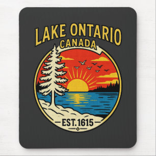 Tapis De Souris Graphique de coucher de soleil Pop-Art du lac Onta
