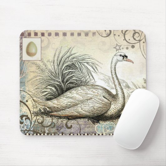 Tapis De Souris Graphique de cygne (Avec souris)