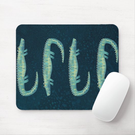 Tapis De Souris Graphique de l'alligator vert détendu (Avec souris)