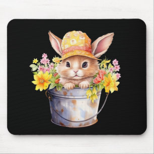 Tapis De Souris Graphique de lapin pour filles Floral Printemps He