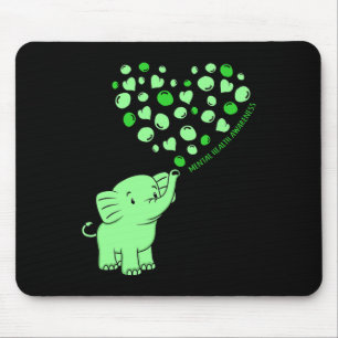 Tapis De Souris Graphique de soutien pour les cœurs d'éléphants de