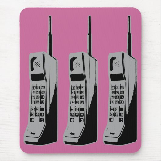 Tapis De Souris Graphique de téléphone mobile rétro (Devant)