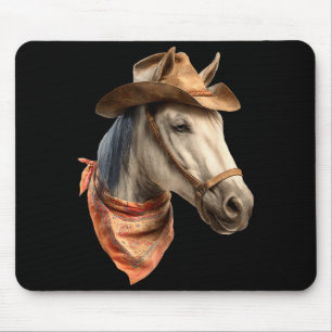 Tapis De Souris Graphique drôle de cheval cowboy équitation