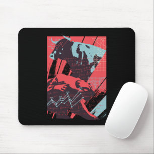 Tapis De Souris Graphique Minimaliste Bourse Baissier Haussier