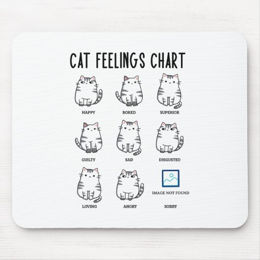Tapis De Souris Graphique Sentiments de chat (Devant)