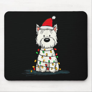 Tapis De Souris Graphiques de Noël de Terrier Blanc de West Highla