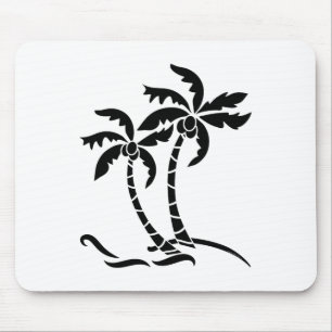 Tapis De Souris Graphiques de palmiers tropicaux Vacances à la pla
