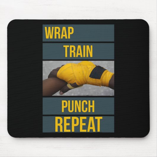 Tapis De Souris Graphiques Punchy Wrap Train Punch Répéter, Boxe K (Devant)