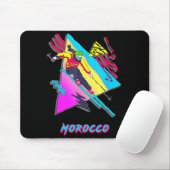 Tapis De Souris Graphisme aventure de ski au Maroc vibrant (Avec souris)