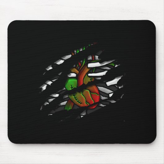 Tapis De Souris Graphisme de cœur et d'os de zombie (Devant)