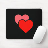 Tapis De Souris Graphisme de doubles cœurs de la Saint-Valentin (Avec souris)