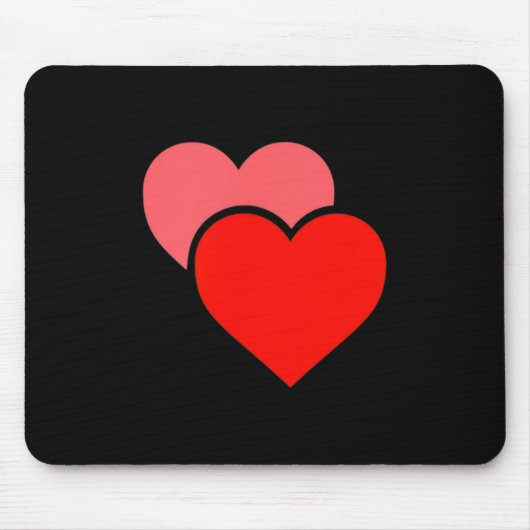 Tapis De Souris Graphisme de doubles cœurs de la Saint-Valentin (Devant)