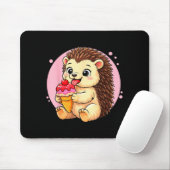 Tapis De Souris Graphisme de hérisson mangeant de la glace pour ga (Avec souris)
