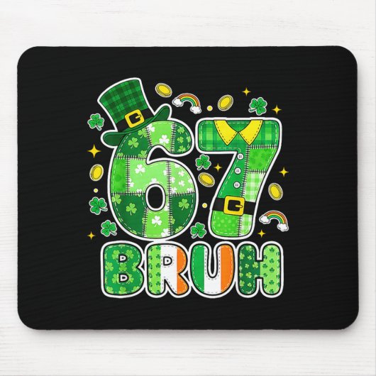 Tapis De Souris Graphisme de la Saint-Patrick Bruh 67 avec des trè (Devant)