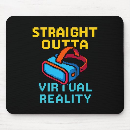 Tapis De Souris Graphisme de réalité virtuelle en pixel art rétro  (Devant)