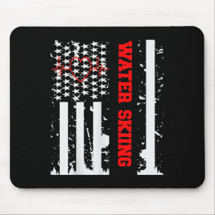 Tapis De Souris Graphisme de ski nautique avec drapeau américain v