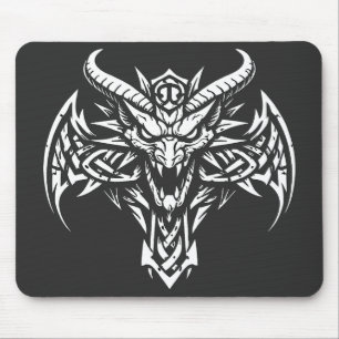 Tapis De Souris Graphisme de tête de démon tribal par BurnsInHe