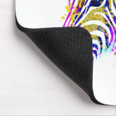 Tapis De Souris Graphisme de zèbre à tache d'aquarelle arc-en-ciel (Coin)