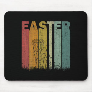 Tapis De Souris Graphisme Rétro de Pâques Chien Mastiff Drôle de P