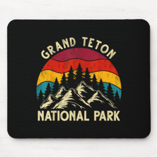 Tapis De Souris Graphisme rétro vintage grand teton national park
