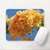 Tapis De Souris Grappe de Fleur Tropicale de Bougainvillée Dorée (Avec souris)