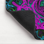 Tapis De Souris Gras Magenta Abstrait Super Liquid Art Swirl (Coin)
