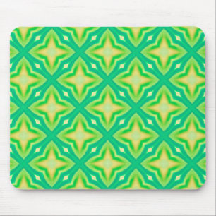 Tapis De Souris Gras néon vert étoile motif mosaïque