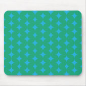Tapis De Souris Gras Vert et Bleu Retro Star Motif Vibrant (Devant)