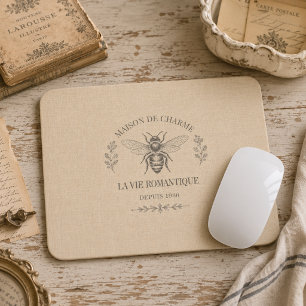 Tapis De Souris Gravure personnalisée d'abeille de campagne frança