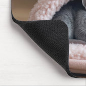 Tapis De Souris Gray Mouse Sleeping in a Pink Slipper (Coin)