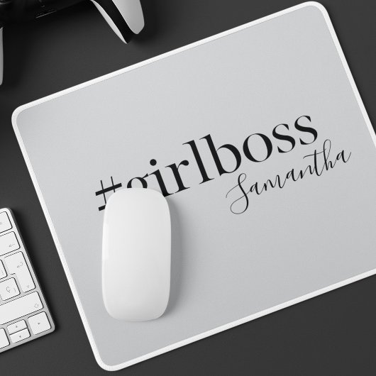 Tapis De Souris Gray personnalisé #Nom de la filleBoss